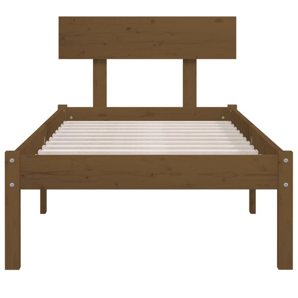 vidaXL Estructura cama individual sin colch&oacute;n madera pino marr&oacute;n miel