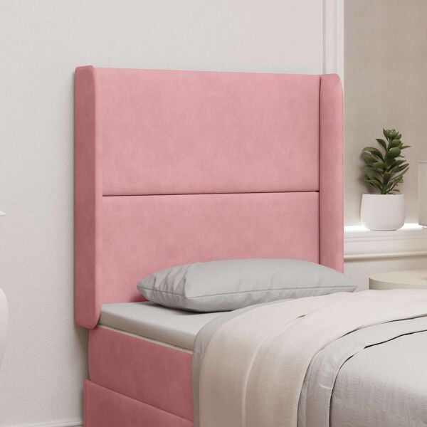 vidaXL Oreja de cabecero Rosa 80 x 16 x 4 cm Terciopelo