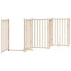 vidaXL Puerta para perros plegable 9 paneles madera de &aacute;lamo 450 cm