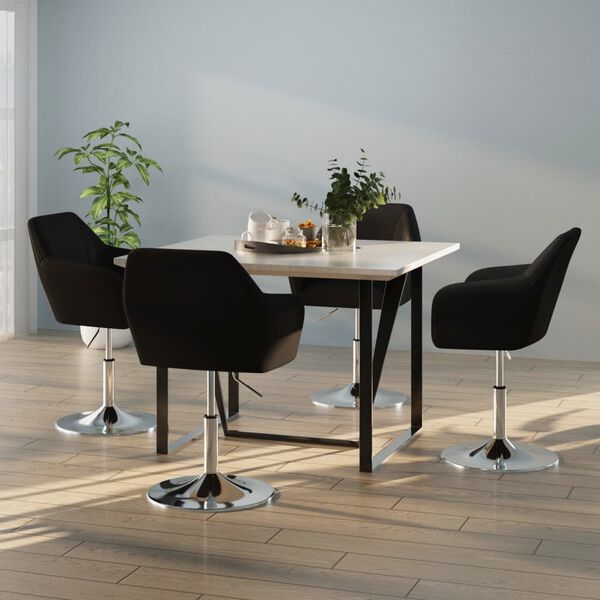 vidaXL Sillas de comedor 4 unidades cuero sint&eacute;tico negro