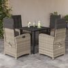 vidaXL Set comedor de jard&iacute;n 5 pzas cojines rat&aacute;n sint&eacute;tico gris claro