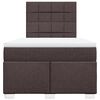 vidaXL Cama box spring con colch&oacute;n tela marr&oacute;n oscuro 120x200 cm
