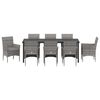 vidaXL Conjunto de Comedor de Jard&iacute;n 9 pcs Gris rat&aacute;n sint&eacute;tico
