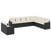 vidaXL Set de sof&aacute;s de jard&iacute;n 10 pzas cojines rat&aacute;n sint&eacute;tico negro
