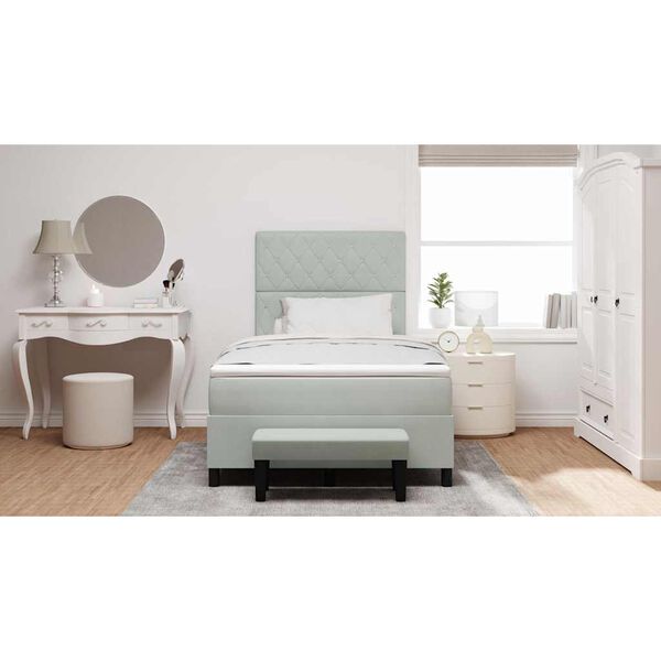 vidaXL Cama tipo Box Spring Gris claro 120 x 190 cm Terciopelo