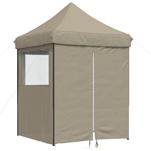 vidaXL Tienda de fiesta plegable Pop-Up con 4 paredes laterales taupe