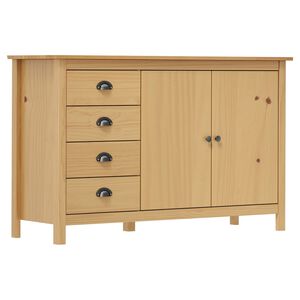 vidaxL Aparador Hill madera maciza pino marr&oacute;n miel 130x40x80 cm