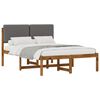 vidaXL Estructura de Cama con Cabecera Tapizada Natural y Gris Claro