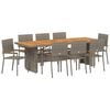 vidaXL Conjunto de Comedor de Jard&iacute;n 9 uds. Gris rat&aacute;n sint&eacute;tico