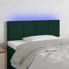 vidaXL Cabecero con LED de terciopelo verde oscuro 100x5x78/88 cm