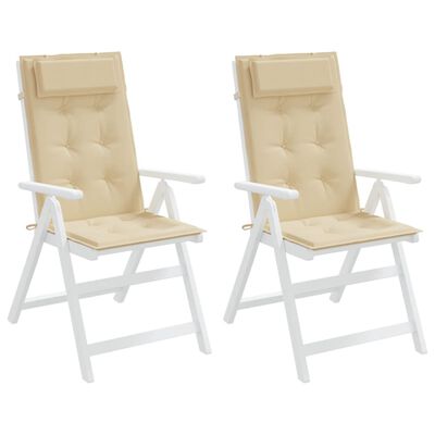 vidaXL Cojines de silla con respaldo alto 2 uds tela Oxford beige