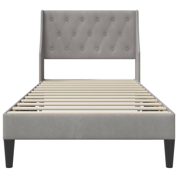 vidaXL Estructura de cama Gris Claro 80 x 200 cm Terciopelo