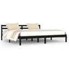 vidaXL Estructura de cama sin colch&oacute;n madera de pino negro 200x200 cm