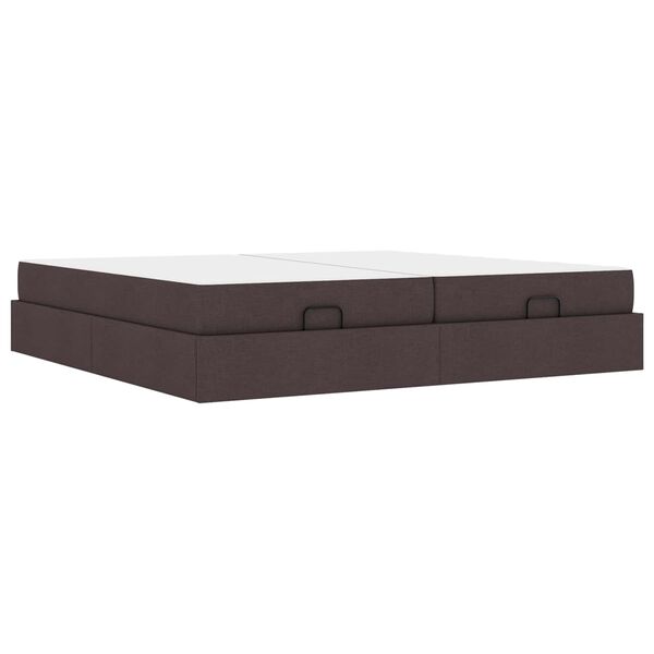 vidaXL Estructura de cama con colch&oacute;n con colch&oacute;n 2 pcs Canela tela