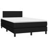 vidaXL Cama box spring con colch&oacute;n LED tela negro 120x200 cm