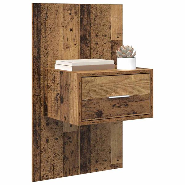 vidaXL Armario de Noche con caj&oacute;n 2 pcs Madera vieja 50 x 32,5 x 80cm