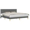 vidaXL Estructura de cama con cabecera Gris oscuro 180 x 200 cm Tela
