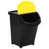 vidaXL Cubos de basura apilables con tapa 3 uds PP negro 120 L