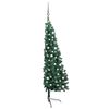vidaXL Medio &aacute;rbol de Navidad con luces y bolas verde 180 cm