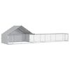 vidaXL Gallinero con techo y patio 2 uds. Plateado 8 x 2 x 1,9 m