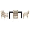 vidaXL Conjunto de Comedor de Jard&iacute;n 5 pcs Beige rat&aacute;n sint&eacute;tico