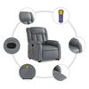 vidaXL Sill&oacute;n de masaje elevable el&eacute;ctrico cuero sint&eacute;tico gris