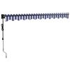 vidaXL Toldo retr&aacute;ctil autom&aacute;tico azul y blanco 3x2,5 m