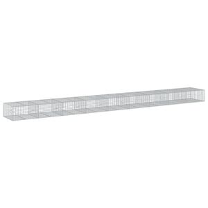 vidaXL Cesta de gaviones con cubierta hierro galvanizado 900x100x50 cm