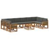 vidaXL Conjunto de sof&aacute;s de exterior 11 uds. Natural y Antracita