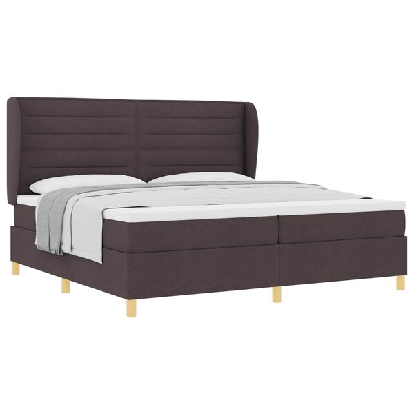 vidaXL Cama tipo Box Spring Marr&oacute;n Oscuro 200 x 200 cm tela