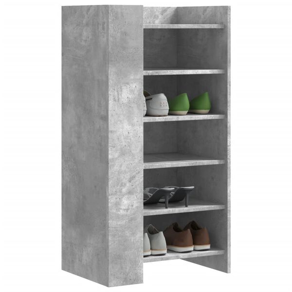 vidaXL Mueble zapatero madera ingenier&iacute;a gris hormig&oacute;n 52x37,5x100 cm