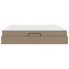 vidaXL Cama con almacenamiento y colch&oacute;n 2 pcs Capuchino Cuero