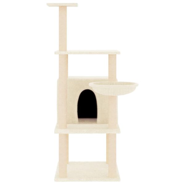 vidaXL Rascador para gatos con postes de sisal color crema 132 cm