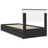 vidaXL Cama con almacenamiento Negro 90 x 190 cm Madera de ingenier&iacute;a