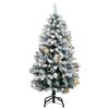vidaXL &Aacute;rbol de Navidad artificial con bisagras 150 LED y bolas 150 cm