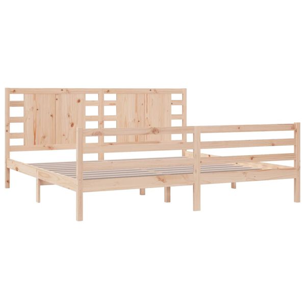 vidaXL Estructura de cama sin colch&oacute;n madera maciza de pino 200x200 cm