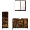 vidaXL Set de muebles ba&ntilde;o 3 pzas madera contrachapada roble ahumado