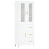 vidaXL Aparador alto madera contrachapada blanco 69,5x34x180 cm