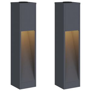 vidaXL Luz de Sendero LED Solar 2 uds. Blanco C&aacute;lido 18 x 18 x 80 cm