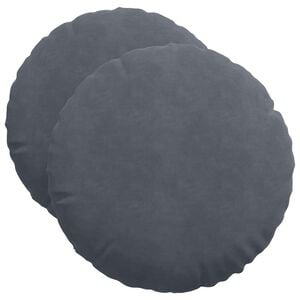 vidaXL Cojines para asiento 2 uds. Terciopelo Gris oscuro &Oslash;50 x 19 cm
