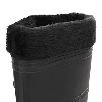 vidaXL Botas de agua con calcetines extraíbles negro número 38 PVC