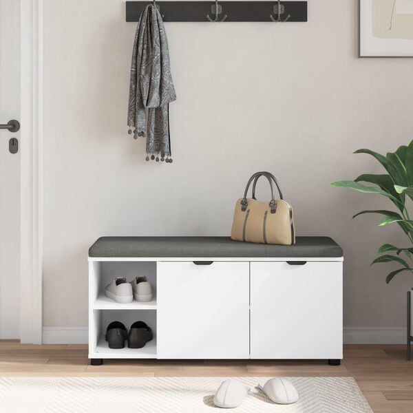 vidaXL Banco de entrada 100 x 38 x 46 cm Madera Ingenierizada y Tela