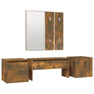 vidaXL Set de muebles de recibidor madera contrachapada roble ahumado