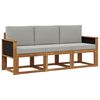 vidaXL Conjunto de sof&aacute;s de exterior 3 pcs Natural y Gris Claro
