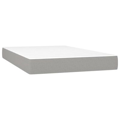 vidaXL Cama box spring con colchón tela gris claro 120x200 cm