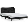 vidaXL Estructura de cama con LED sin colch&oacute;n Hvar negro blanco 140x200 cm
