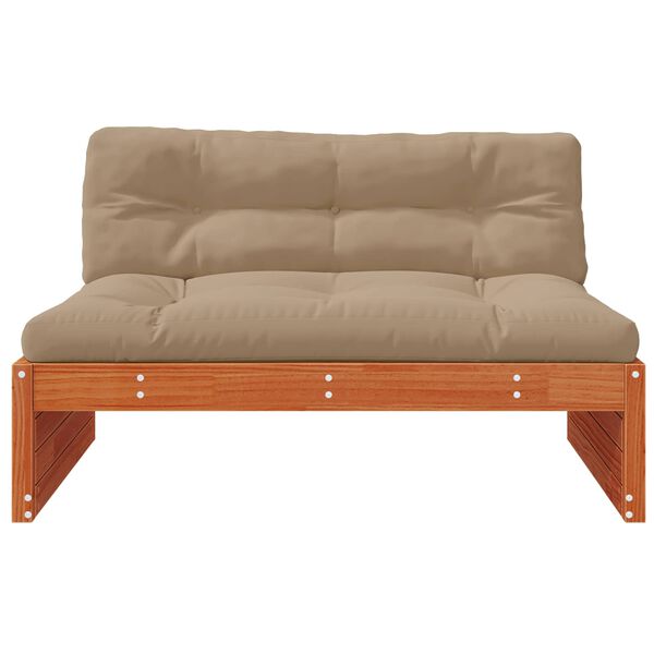 vidaXL Sof&aacute; Medio de Jard&iacute;n Pino macizo Marr&oacute;n Cera