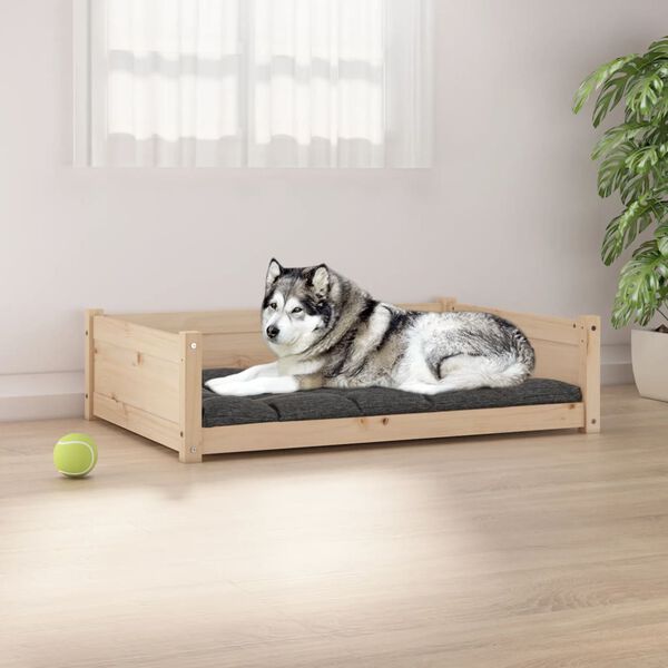 vidaXL Cama para perros madera maciza de pino 105,5x75,5x28 cm