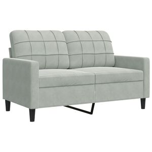 vidaXL Sof&aacute; de 2 plazas de terciopelo gris claro 120 cm