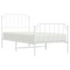 vidaXL Estructura cama sin colch&oacute;n con estribo metal blanco 90x190 cm